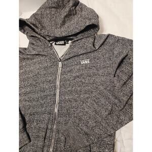 Vans Boy's Sz L Gray Long Sleeve Full Zip Jacket Hoodie On The Wall Skate Travel